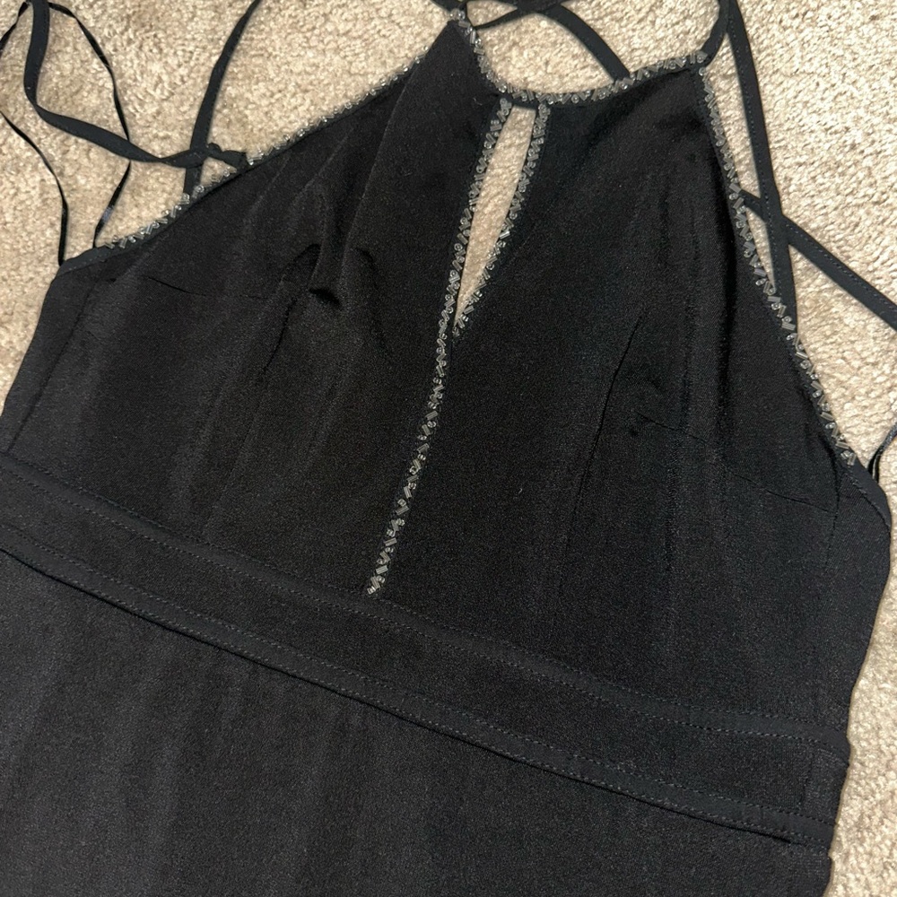 Elegant Black Strappy Dress